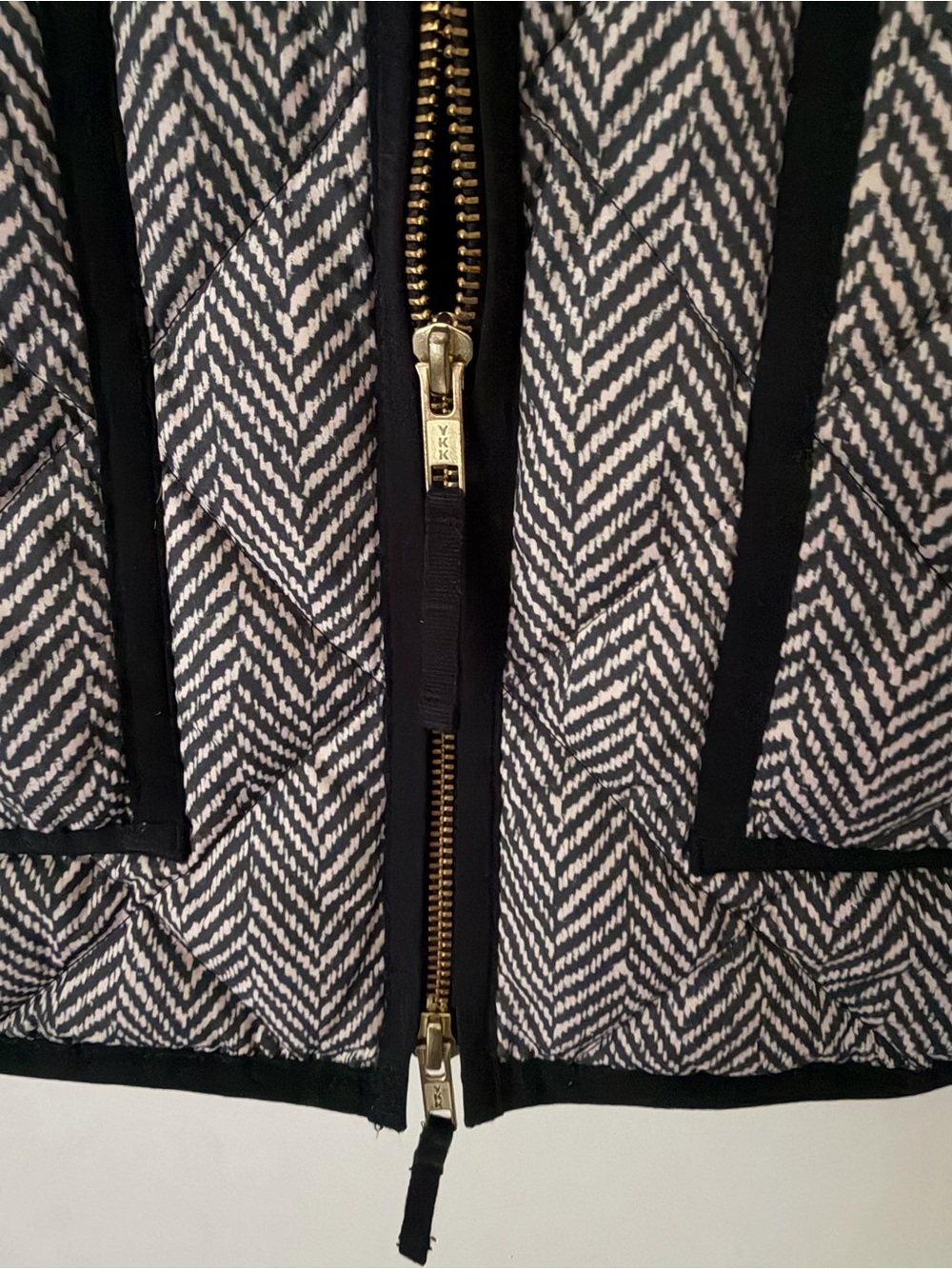 J. Crew Black & White Herringbone Zip Vest - Picture 5 of 6